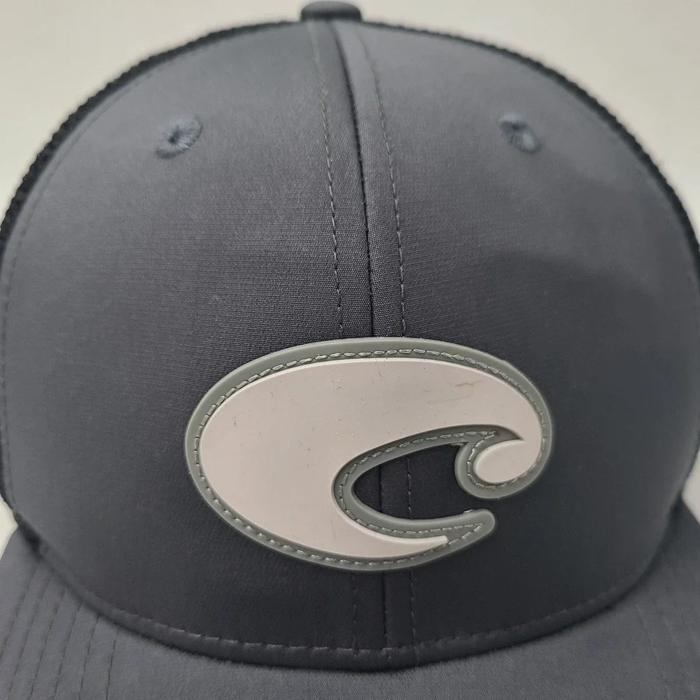 Costa Hat Snapback Trucker Mesh Gray Black Fishing‎ Outdoors Logo Del Mar Men